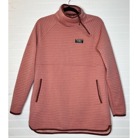 L.L. Bean Tops - L.L. Bean Airlight Knit Asymmetrical Quarter Zip Tunic Pink Women's Small